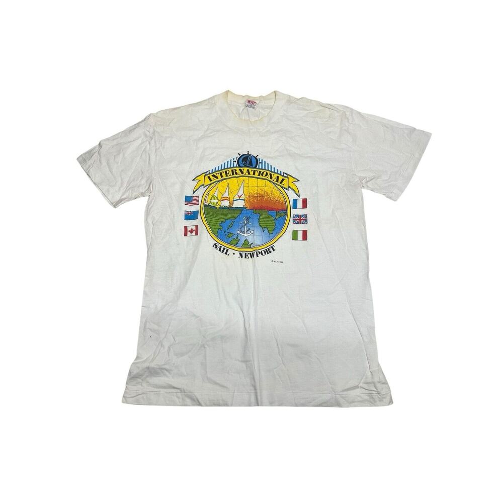 Vintage 80’s International Sailing Sail Boat T Shirt Adult XL Single Stitch 1988